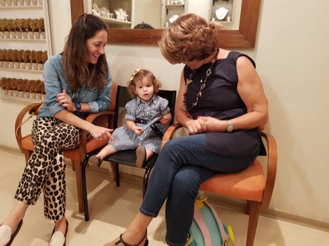 Elisa Macedo Soares, Marcela e Helena no lançamento da coleção Blue - 2019.2